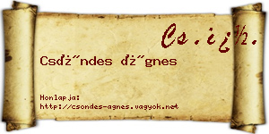 Csöndes Ágnes névjegykártya